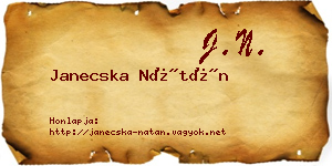 Janecska Nátán névjegykártya